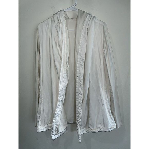 lululemon athletica Tops - Lululemon Womens Size 8 White Open Front Hooded Sweatshirt
